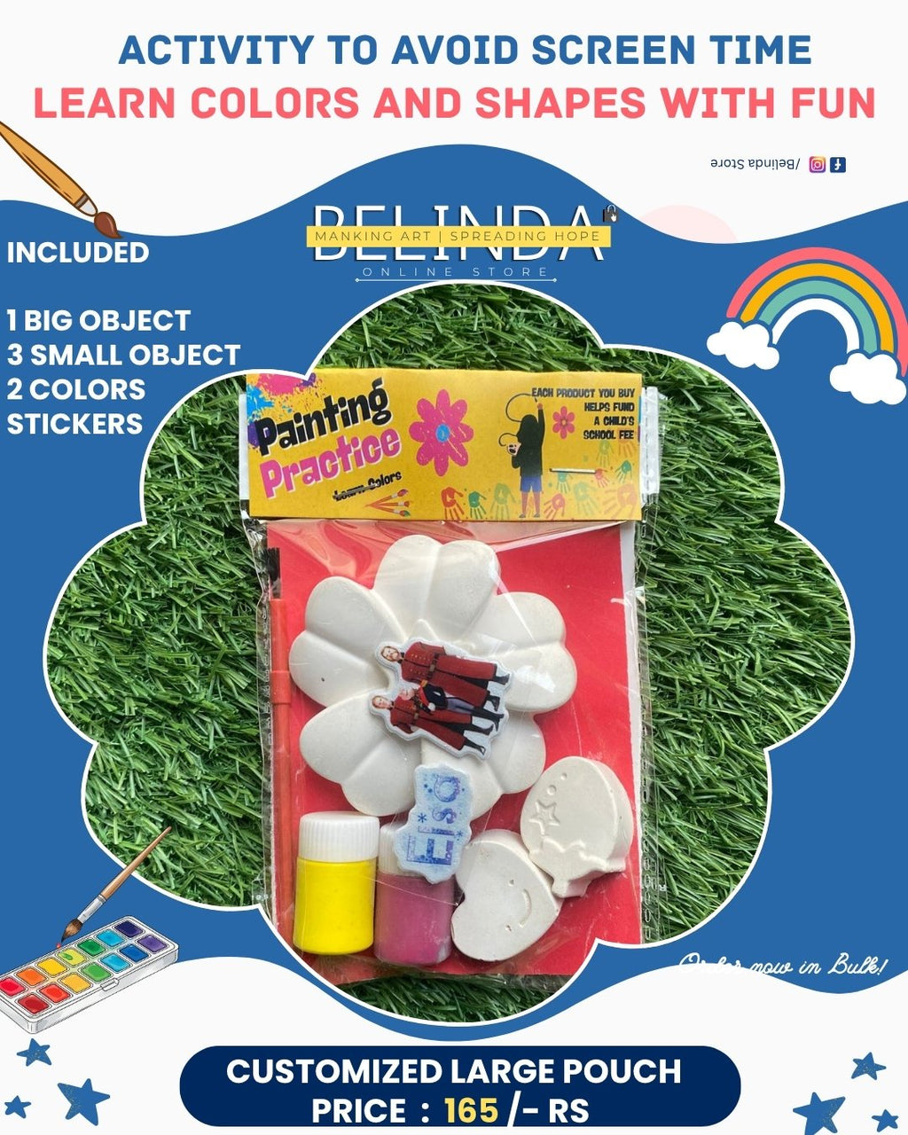 Ceramic Painting Practice Kit - Customized Large Pouch Paint Set - Belinda Store - view 5