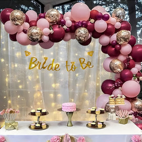 Bridal Shower Decoration Set – Pink & Maroon