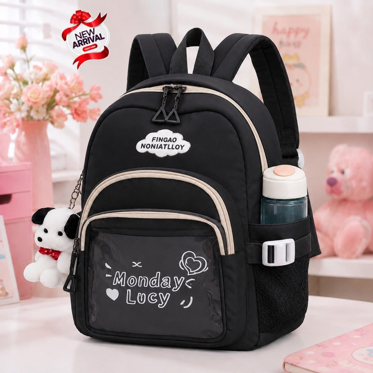 Monday Lucy kids backpack black color - Belinda Store