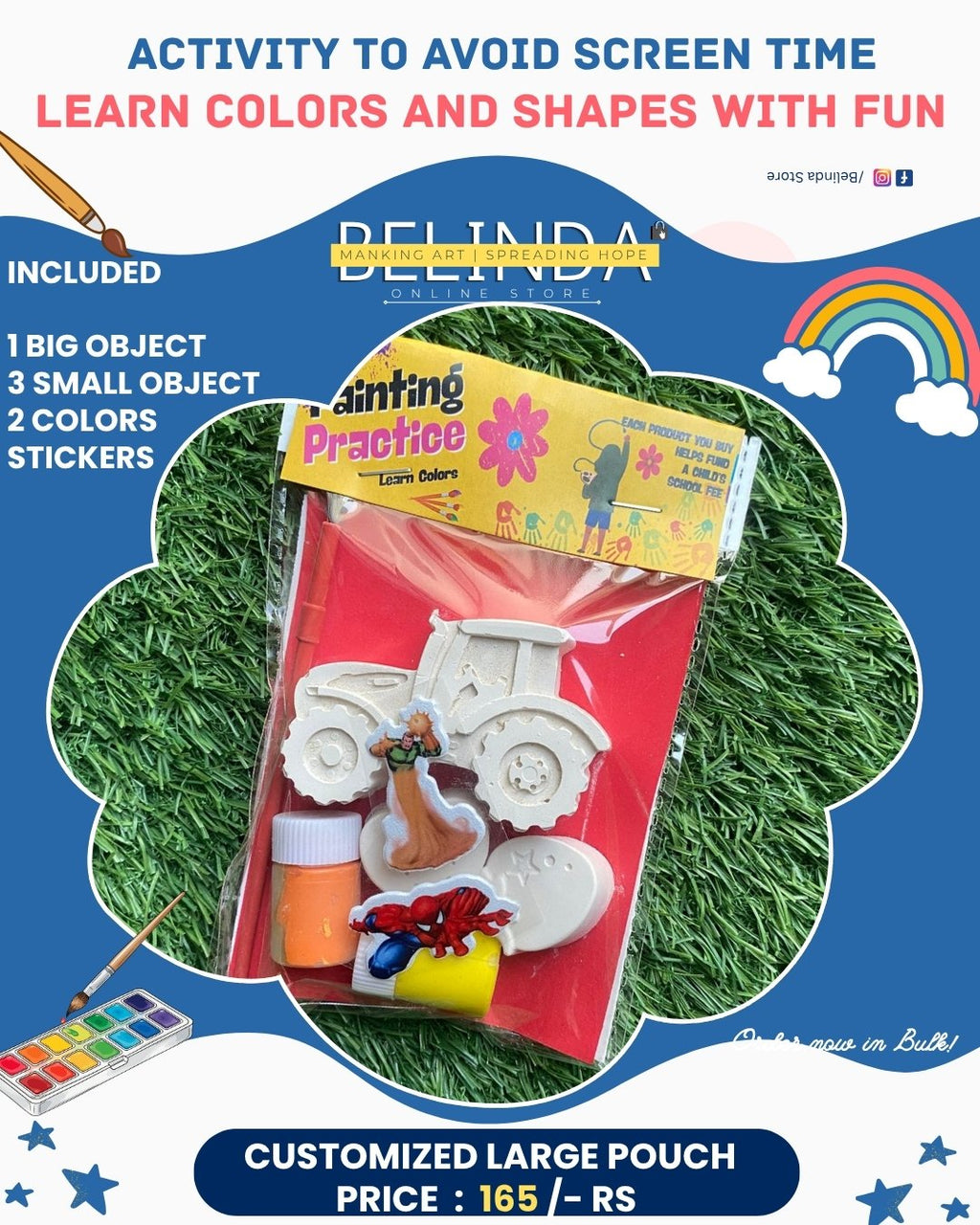 Ceramic Painting Practice Kit - Customized Large Pouch Paint Set - Belinda Store - view 6