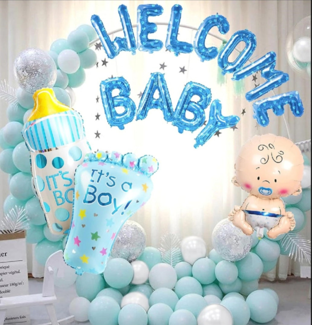 Welcome Baby Decoration Set – Blue / Pink
