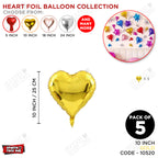 Heart Foil Balloons 10 Inch – Pack of 5