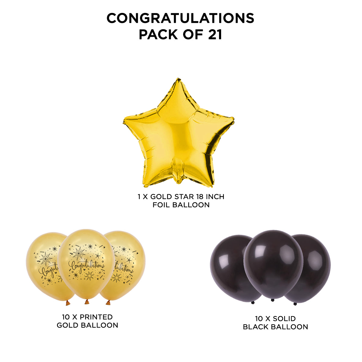 Congratulations Printed Balloons Set