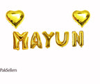 Dholki / Mehndi / Mayun Foil Letter Balloons – Golden