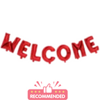 WELCOME Foil Letter Balloons – Red
