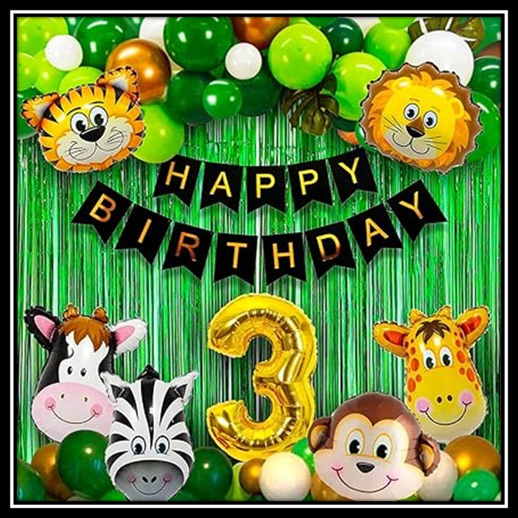 Jungle Safari Birthday Set – 52 Pcs