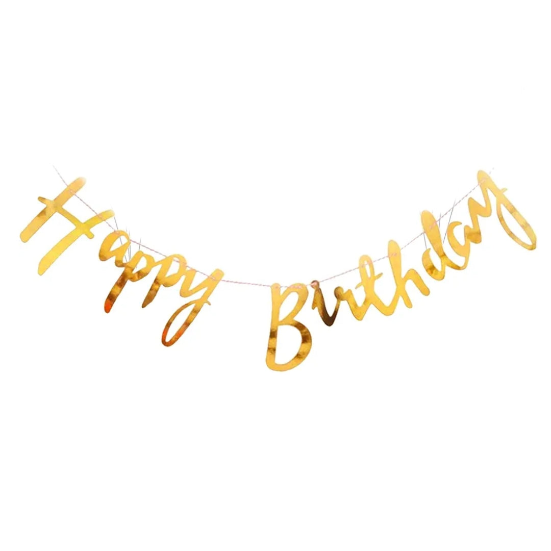 Happy Birthday Hanging Banner with Stars
