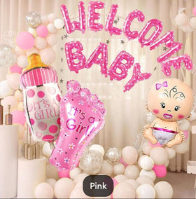 Welcome Baby Decoration Set – Blue / Pink