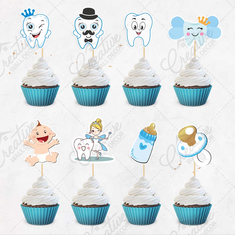 First Tooth Cupcake Toppers – Pack of 12