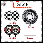 Race Car Tyre Foil Balloon Set – 5 Pcs