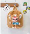 Brown plush monster kids backpack