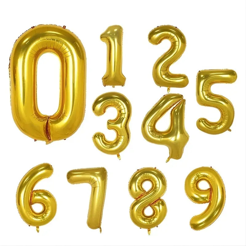 Number Foil Balloon 16 Inch – Gold / Silver