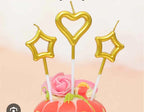 Heart & Star Cake Candles – 3 Pcs