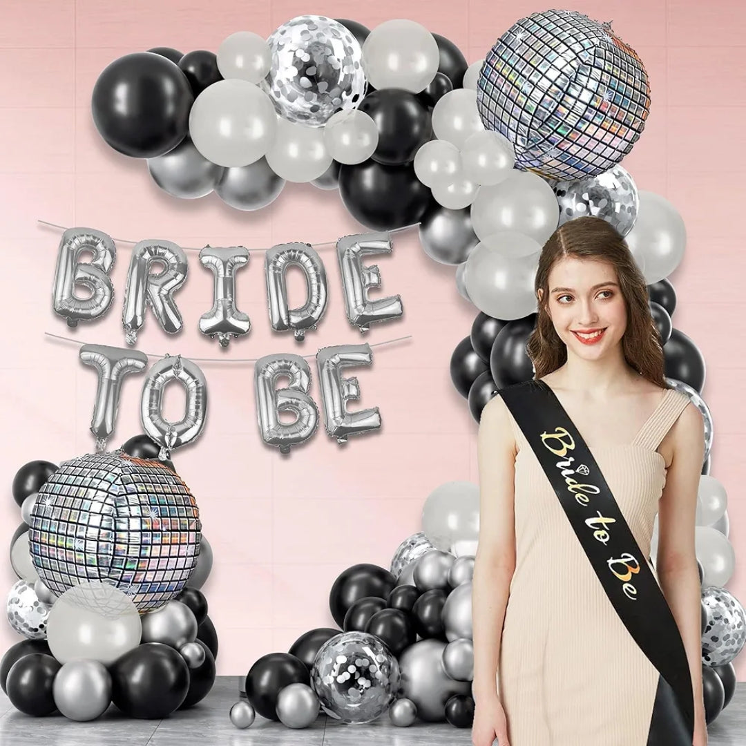 Bridal Shower Decoration Set – Black & Silver