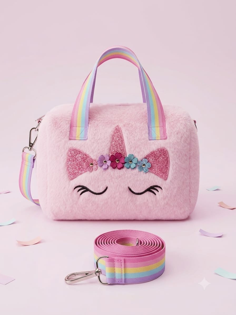 Unicorn handbag pastel pink