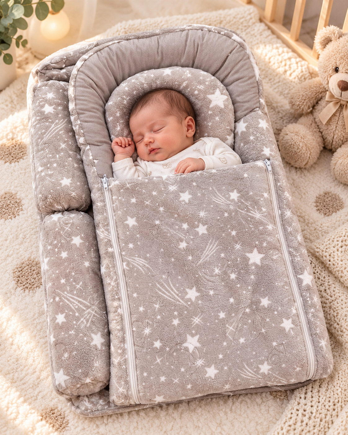 Baby Sleeping Bag - Little Star Print Newborn Sleep Nest (3 Colors)