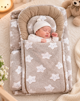 Baby Sleeping Bag with Star Print - Soft Newborn Sleep Nest (5 Colors)