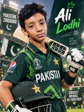Customized Cricket first birthday portrait - personalized photoshoot design 1