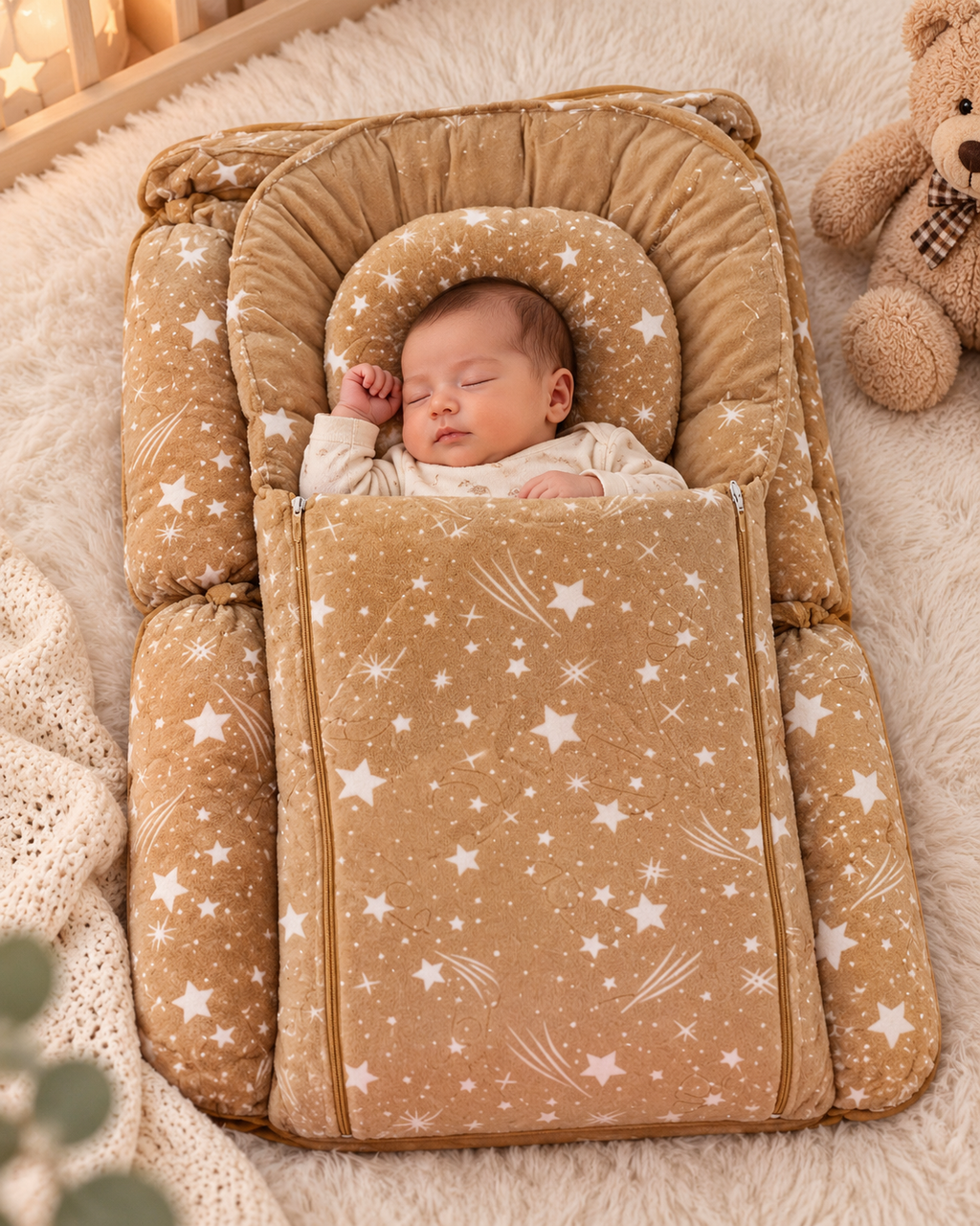 Baby Sleeping Bag - Little Star Print Newborn Sleep Nest (3 Colors)