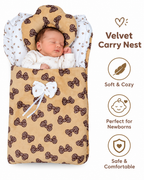 Velvet Baby Sleeping Carry Nest - Soft Newborn Carry Nest (6 Designs)