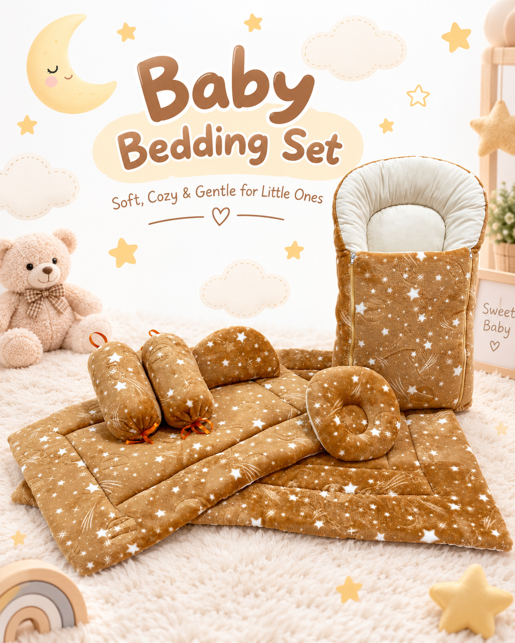 Baby Sleeping Bag - Little Star Print Newborn Sleep Nest (3 Colors)