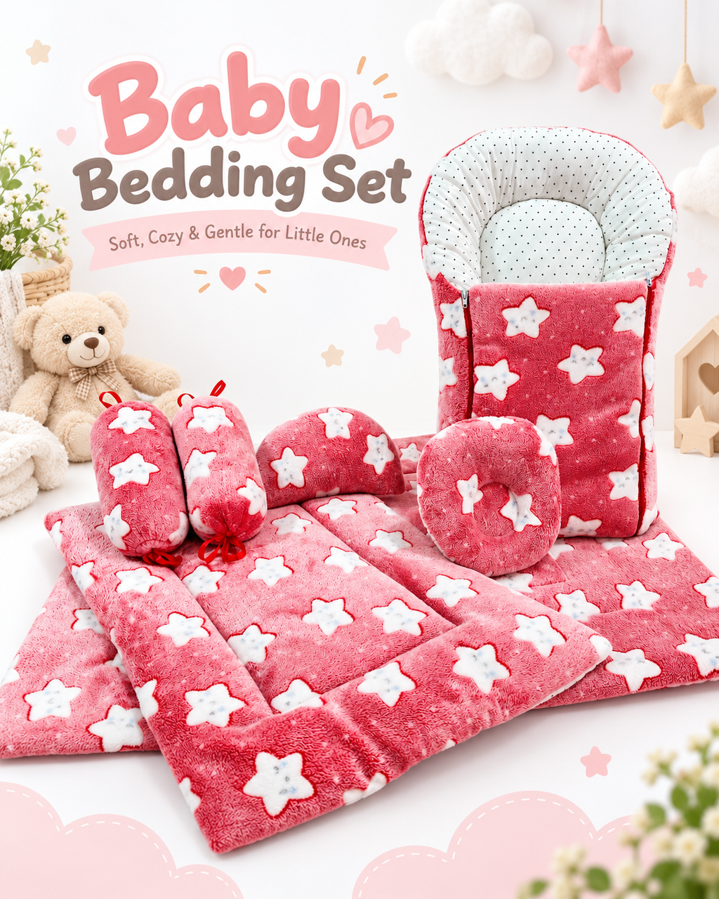 Baby Sleeping Bag with Star Print - Soft Newborn Sleep Nest (5 Colors)