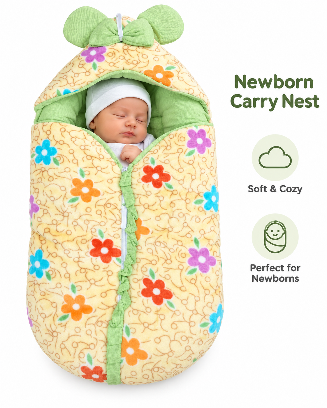 Velvet Baby Sleeping Carry Nest - Soft Newborn Carry Nest (6 Designs)