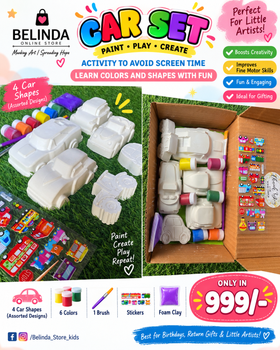 Car Set - ceramic car painting kit with 4 car shapes
