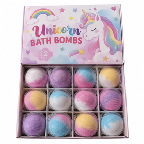Unicorn bath bombs 12 pcs colorful