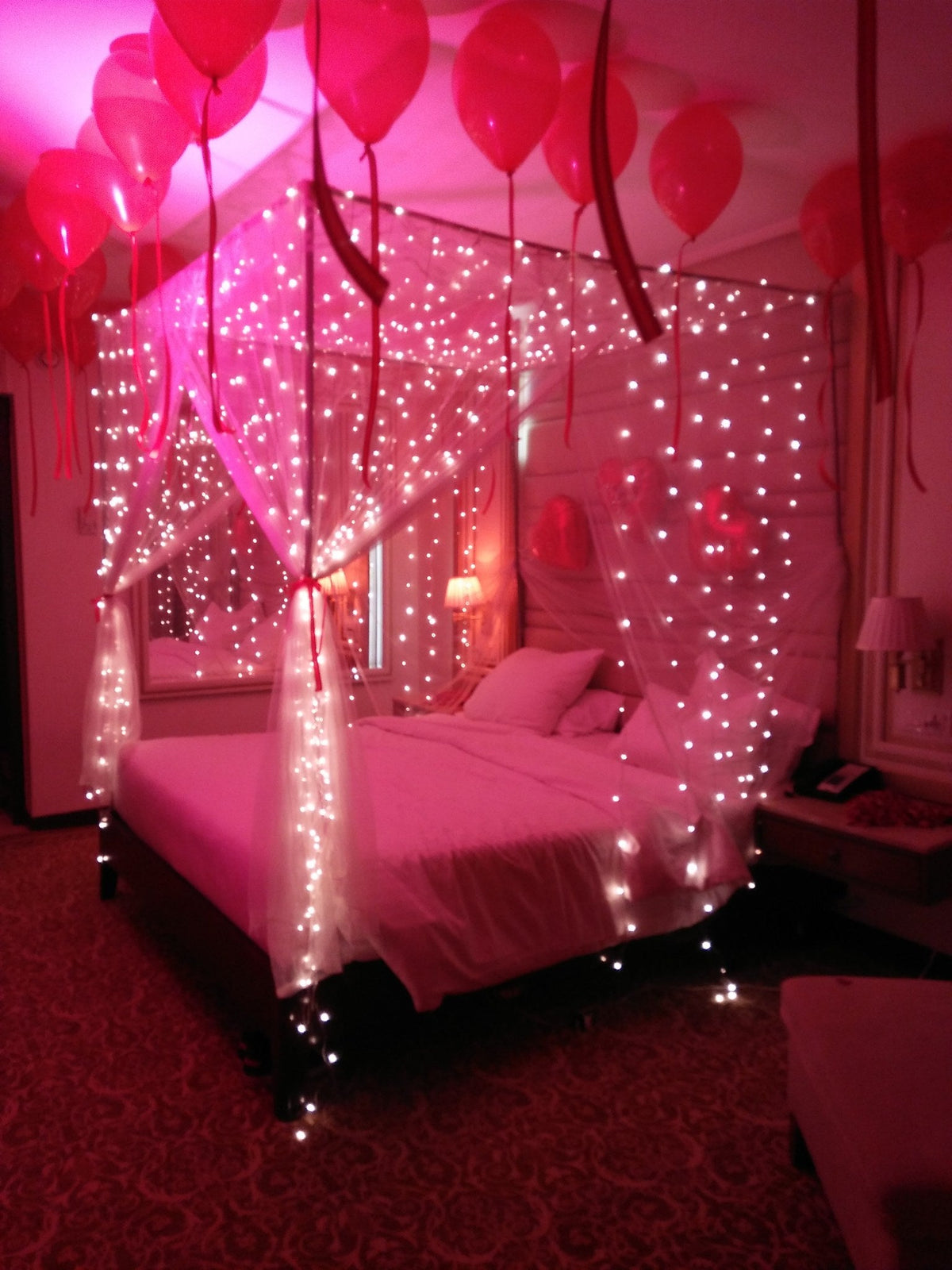 Love Notes & Rose Petals Wedding Room Decoration – Heart Balloons - view 1