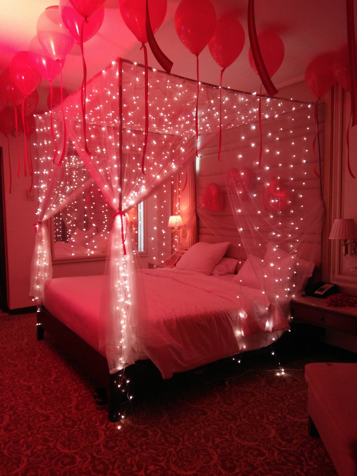 Love Notes & Rose Petals Wedding Room Decoration – Heart Balloons - view 3