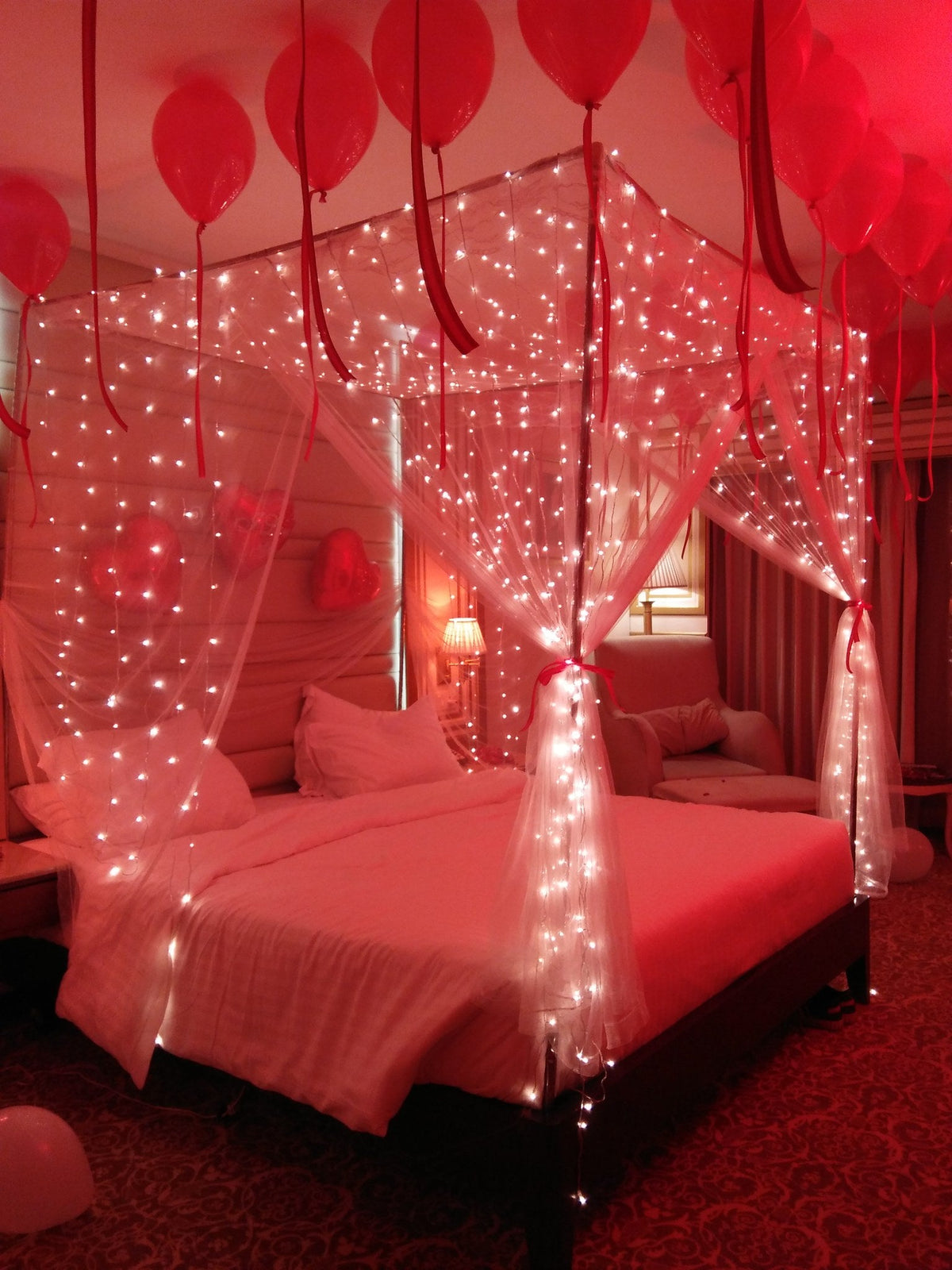 Love Notes & Rose Petals Wedding Room Decoration – Heart Balloons - view 4