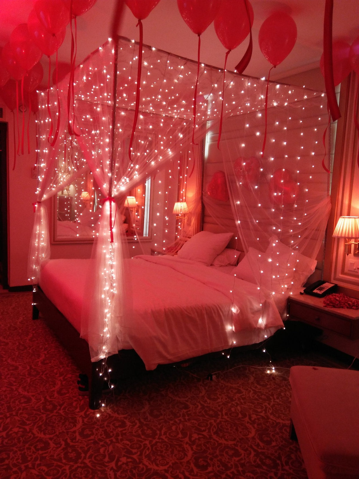 Love Notes & Rose Petals Wedding Room Decoration – Heart Balloons - view 5