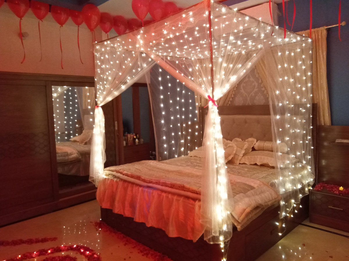 Photo Wall Wedding Room Decoration – Heart Balloons & Rose Petals - view 4
