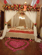 Luxury Real Flowers Wedding Room Decoration – Red & White Theme - view 2