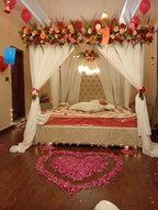Luxury Real Flowers Wedding Room Decoration – Red & White Theme - view 3