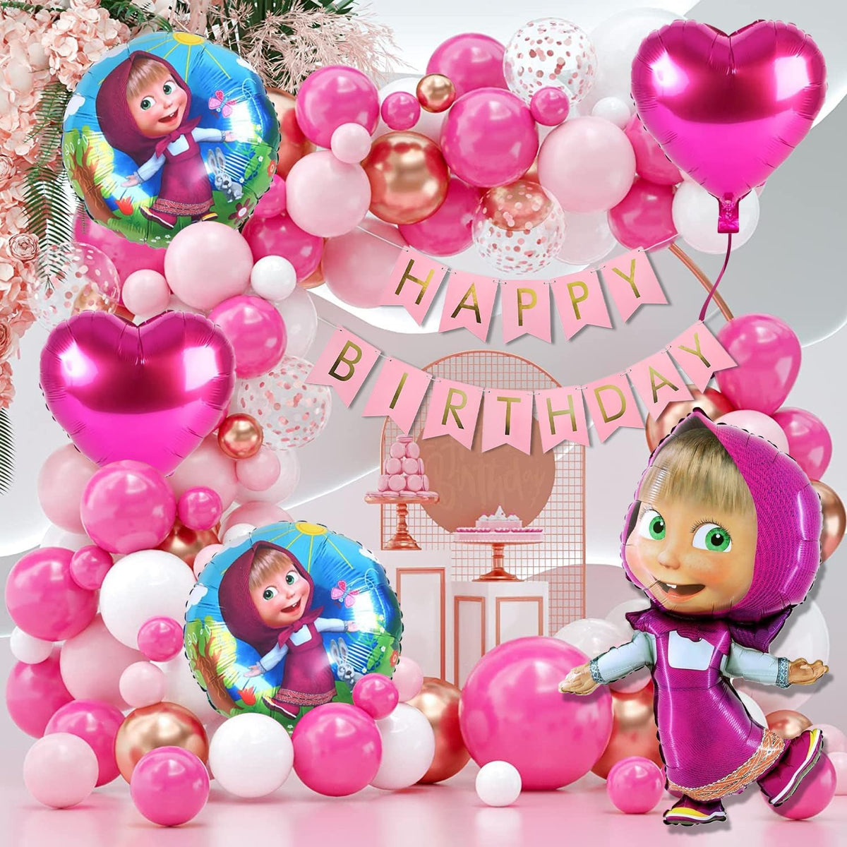 Masha and the Bear Birthday Set – 51 Pcs