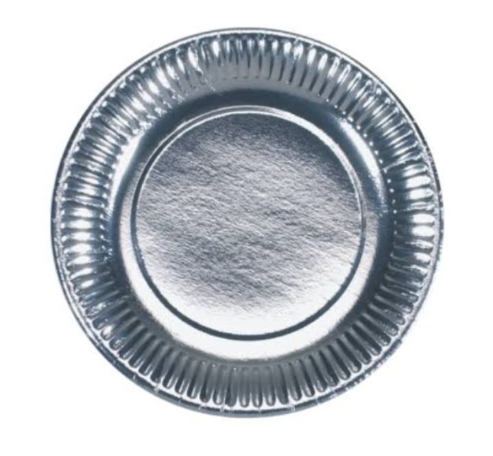 Silver Foil Paper Plates 8 Inch – Pack of 12