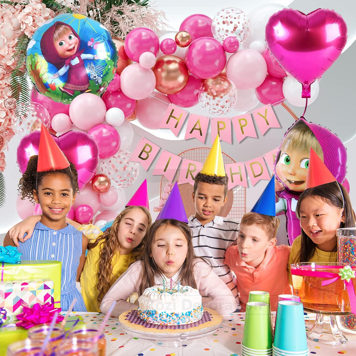 Masha and the Bear Birthday Set – 51 Pcs