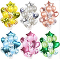Confetti, Heart & Star Balloon Set – 14 Pcs (Colours)