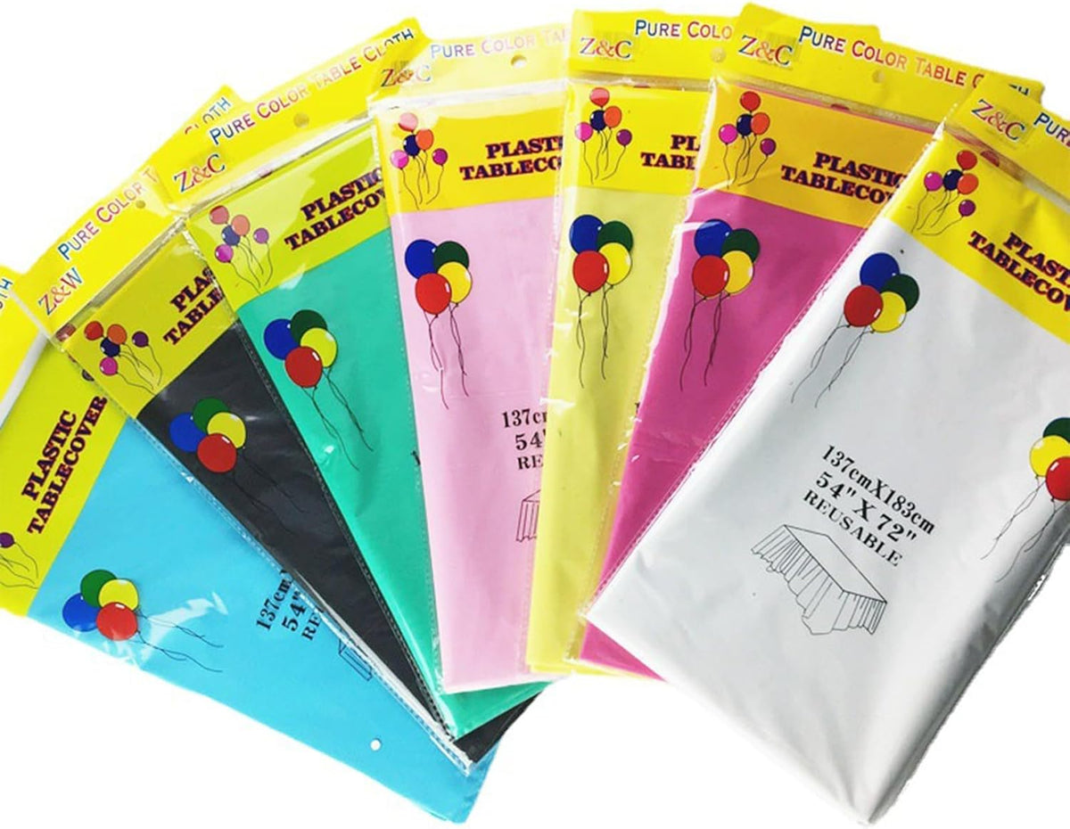 Plain Plastic Table Cover 54 x 72 Inch