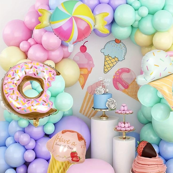 Donut & Candy Pastel Birthday Set – 108 Pcs