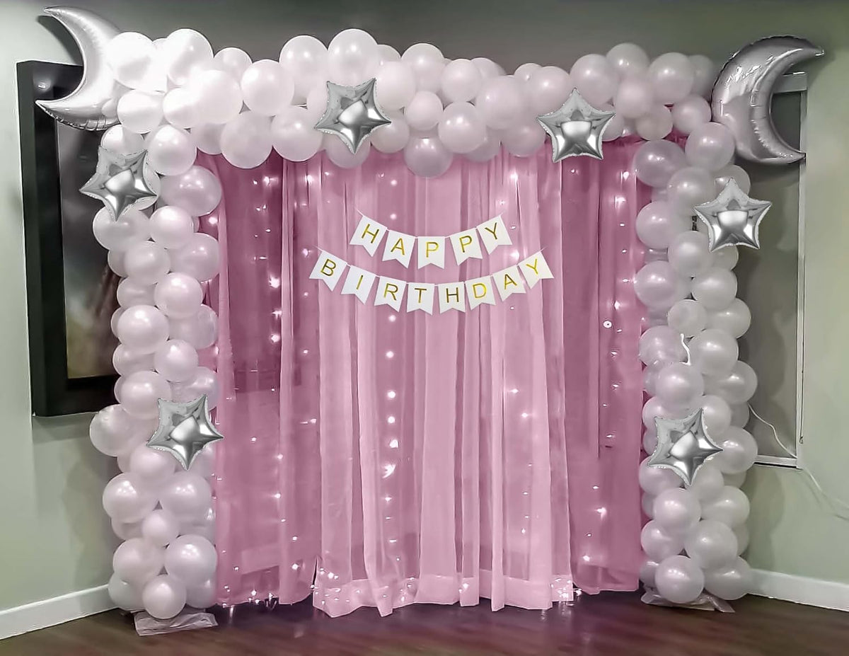 Star & Moon Birthday Backdrop Set – 66 Pcs