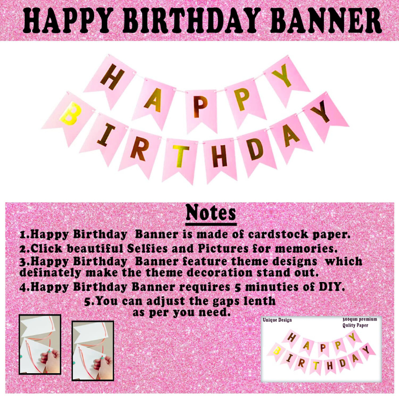 Baby Girl 1st Birthday Decoration Set – Pink