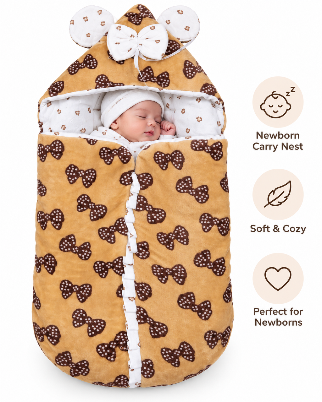 Velvet Baby Sleeping Carry Nest - Soft Newborn Carry Nest (6 Designs)