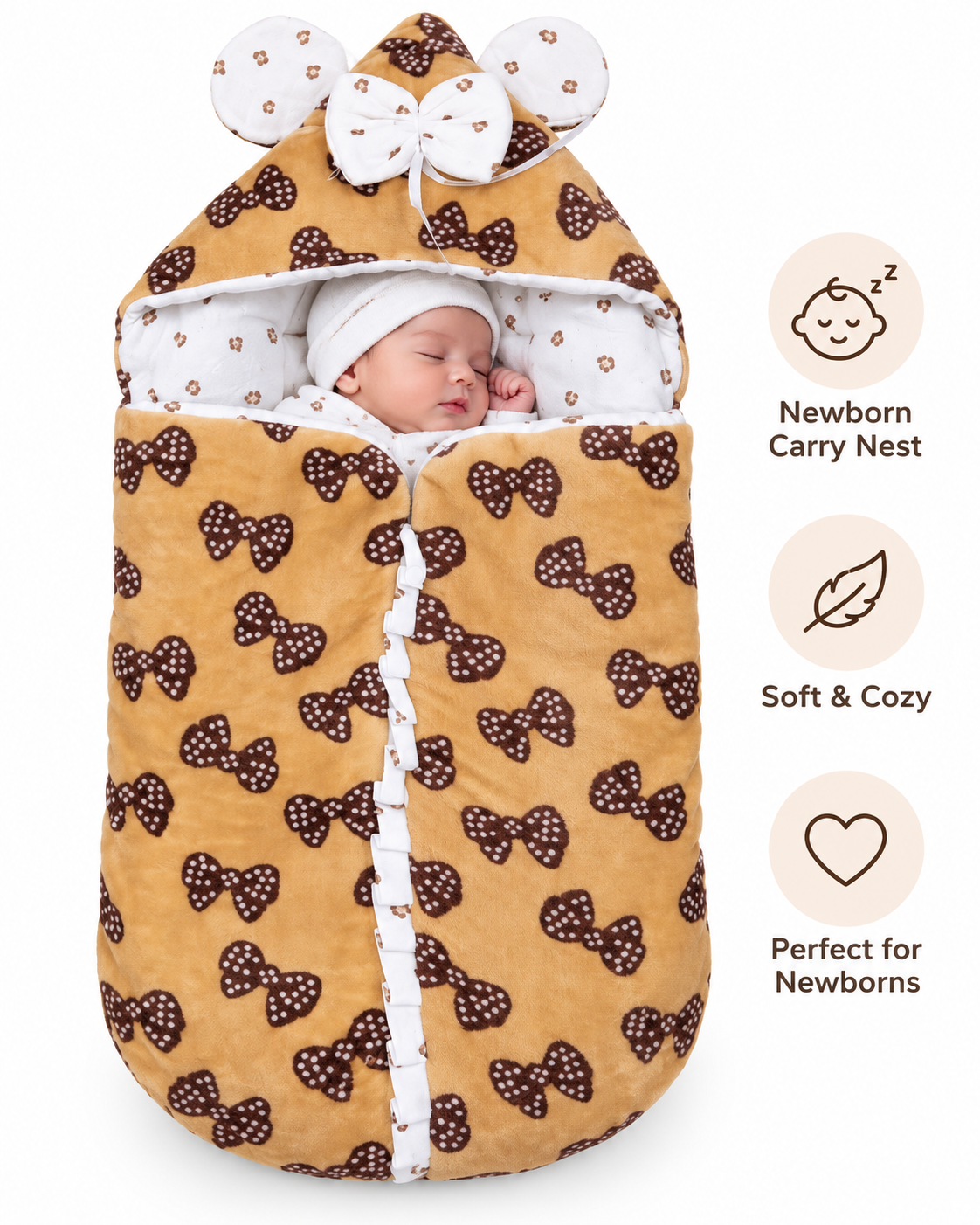 Velvet Baby Sleeping Carry Nest - Soft Newborn Carry Nest (6 Designs)