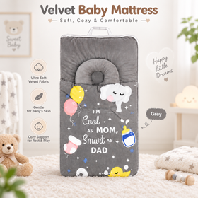 Velvet Baby Mattress - Soft Cozy Newborn Bed Mat (3 Colors)