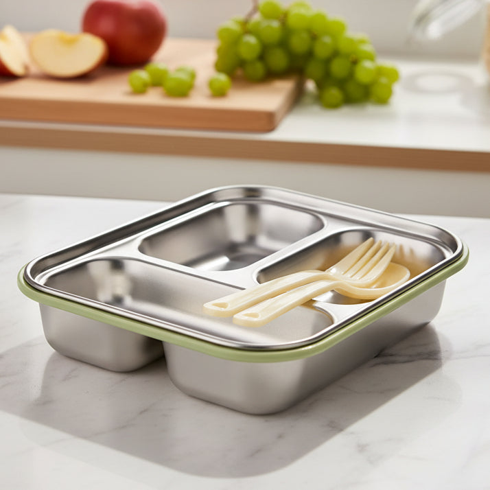 3 Compartment Cactus Shape Lunch Box For Kids