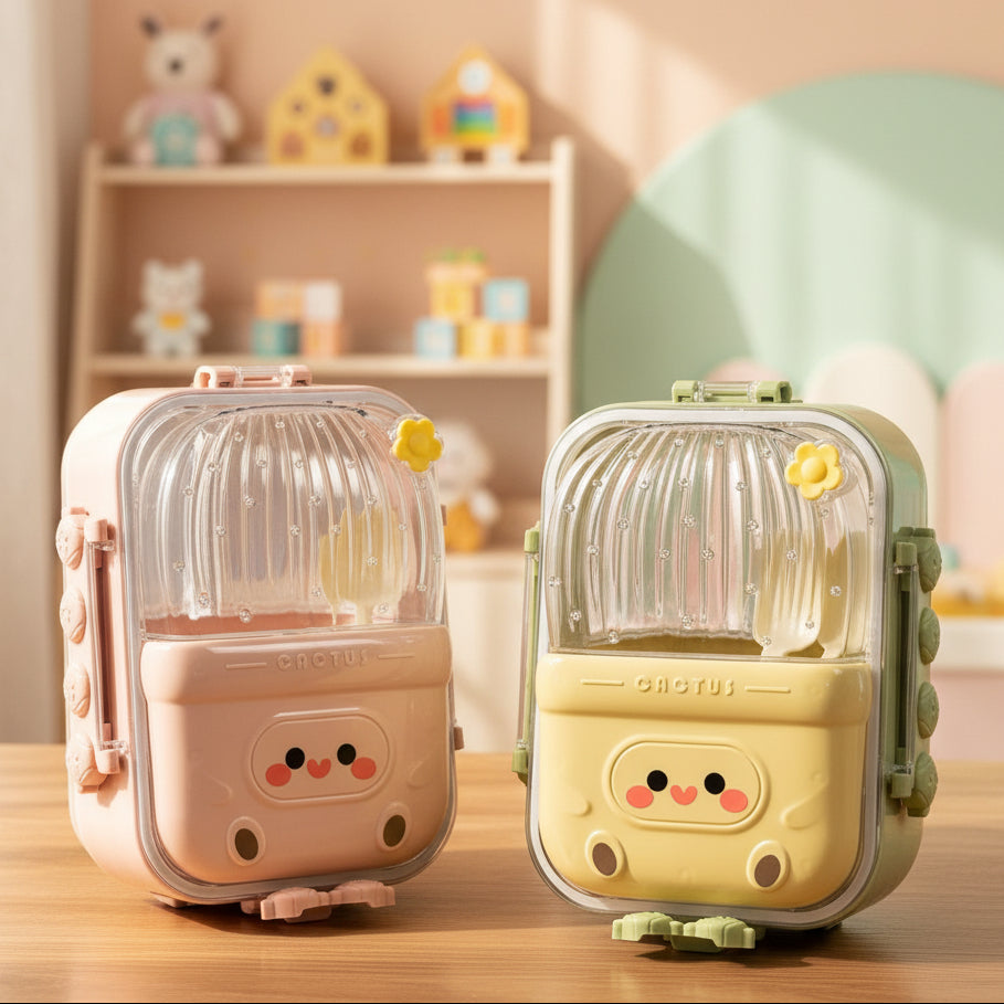 3 Compartment Cactus Shape Lunch Box For Kids
