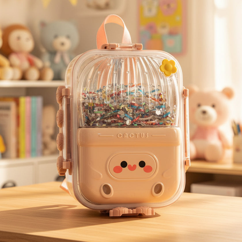3 Compartment Cactus Shape Lunch Box For Kids